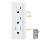 GE 6-Outlet Extender with Side Access, Wall Tap, Turn 2 Outlets Into 6, 3-Prong, Indoor Rated, UL Listed, White, 54543