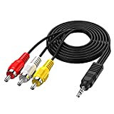 BERLAT 3.5 mm to RCA AV Camcorder Video Cable,3.5mm 18 TRRS Male to 3 RCA Male Plug Adapter Cord for TV,Smartphones,MP3, Tablets,Speakers,Home Theater - 5ft1.5M