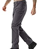 CQR Men's Flex Stretch Tactical Pants, Water Repellent Ripstop Cargo Pants, Lightweight EDC Outdoor Hiking Work Pants, Flexy Straight Charcoal, 40W x 34L