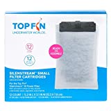 Top Fin Silenstream PF-S Small Filter Cartridges (12 Count) Refill for PF10 Power Filters (5.5in x 3.1in) - 1 Year Supply