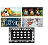 Evergreen Flag Seasonal Mat Set of 5 Interchangeable Sassafras Mat Set and Tray for Patio Garden or Yard Mat Inserts 10 x 22 inches and Mat Tray 18 x 30 inches