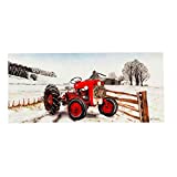 Evergreen Flag Winter Red Tractor Sassafras Switch Mat 22" x 10"