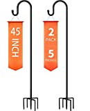 Shepherd-Hooks Adjustable for Bird-Feeder Lantern Plant-Hook Garden-Stake - 45 Inch Plant Stand Hanger for Outdoor Flower Basket, Bird Feeder Hanger Weddings Decor (2 Pack )