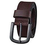 Dickie's Men's 100% Leather Jeans Belt with Reinforced Double-Stitched Edge and Prong Buckle