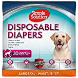 Simple Solution True Fit Disposable Dog Diapers for Female Dogs | Super Absorbent with Wetness Indicator | L/XL | 30 Count