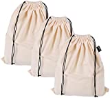 MISSLO Set of 3 Cotton Breathable Dust-proof Drawstring Storage Pouch Multi-functional Bag. Pack 3 S