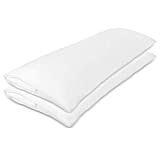 CIRCLESHOME Body Pillow Protectors 100% Cotton, Extra Long Pillowcase with Zipper, Healthy & Breathable – Jumbo Body Size 20x55 Inches (2 Pack) White