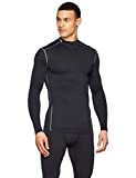 Under Armour Men's ColdGear Armour Compression Mock Long-Sleeve T-Shirt , Black (001)/Steel , X-Large