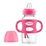 Dr. Brown's Milestones Wide-Neck Transition Sippy Bottle with Silicone Handles - Pink - 9oz - 6m+