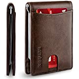 RUNBOX Men's Wallets Slim Rfid Money Clip Leather With Gift Box