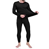 Men's Thermal Underwear Long Johns Set with Fleece Lined Black