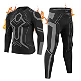 Men's Thermal Underwear Set, Winter Base Layer Sport Long Johns Top & Bottom Suit Compression Cold Weather Gear for Skiing Grey