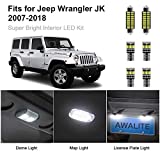 7pcs Wrangler Interior LED Light for Jeep Wrangler JK 2007 2008 2009 2010 2011 2012 2013 2014 2015 2016 2017 2018 2-Door 4-Door Super Bright 6000K White Interior LED Bulbs Package + Install Tool