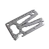 Toolcard Pro - 40 in 1 Credit Card Multitool Card - Slim Minimalist Survival Card Wallet Tool Card - TSA Approved Multitool by Lever Gear (Silver no Clip)