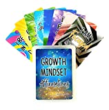 Growth Mindset Positive Affirmation Cards, 150+ Inspiring Questions - Colorful Deck with Storage Box - Mindfulness Gift