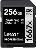 Lexar Professional 1667x 256GB SDXC UHS-II Card, Up To 250MB/s Read, for Professional Photographer, Videographer, Enthusiast (LSD256CBNA1667)