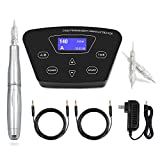 Permanent Makeup Machine - BIOAMSER P300 Permanent Makeup Tattoo Machines Device Kit Include Digital Permanent Makeup Power Supply Permanent Makeup Tattoo Pen and 2 Clip Cord with 10pcs Microbladi