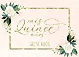 Quinceanera Guest Book: Pink Blush and Gold Floral 15th Birthday Guest Book