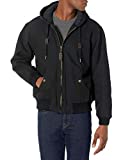 Amazon Essentials Men's Quilted Flannel-Lined Work Jacket, Black, Medium