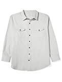 Amazon Essentials Men's Big & Tall Long-Sleeve Solid Flannel Shirt, Light Gray Heather, 2X