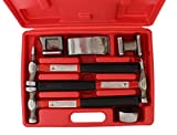 ABN Auto Body Shaping and Forming Repair 7-Piece Kit  Fender Roller Fixer Dent Remover Tool Set with Hammer and Dolly