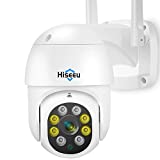 Hiseeu 2K 3MP PTZ Security Camera Outdoor,WiFi Camera, Auto Tracking&Light Alarm Floodlight & Color Night Vision,360 View,Two-Way Audio, Motion Detection,Compatible Wireless Camera System