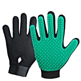 New Version Pet Hair Remover Gloves, Enhance Pet Grooming Glove with 255 Tips, Deshedding Glove for Dog and Cat, 1 Pair Left & Right Gentle De-Shedding Glove Brush, Green