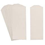 White Paper Silverware Bags - Flat 3" x 7.5" Pocket Sleeves for Cutlery and Utensils Placesettings - Pack of 50