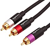 Amazon Basics 1-Male to 2-Male RCA Audio Stereo Subwoofer Cable - 8 Feet