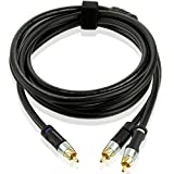 Mediabridge Ultra Series RCA Y-Adapter (8 Feet) - 1-Male to 2-Male for Digital Audio or Subwoofer - Dual Shielded with RCA to RCA Gold-Plated Connectors - Black - (Part# CYA-1M2M-8B)