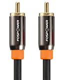 FosPower (10 Feet) Digital Audio Coaxial Cable [24K Gold Plated Connectors] Premium S/PDIF RCA Male to RCA Male for Home Theater, HDTV, Subwoofer, Hi-Fi Systems