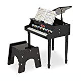 Melissa & Doug Learn-To-Play Classic Grand Piano With 30 Keys, Color-Coded Songbook, and Non-Tip Bench 23.5" x 22.2" x 10"