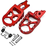 Dirt Bike Foot Pegs Compatible with CR125/250 2002-2007/ CRF125 2007-2013/ CRF150R 2007-2019/ CRF250R 2004-2019/ CRF450R 2002-2019 Foot Rests Pedals Red