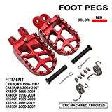 JFG RACING Billet MX Wide Foot Pegs Pedals Rests For CR80R/RB 1996-2002 / CR85R/RB 2003-2007 / XR250R 1996-2004 / XR400R 1996-2004 / XR600R 1989-2000 / XR650L 1992-2019 / XR650R 2000-2007