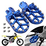 JFG RACING DRZ400 Foot Pegs,Dirt Bike Foot pegs,CNC Wide Footrest Foot Pedals Rests CNC MX For RM125 RM250 RM250Z RMX250 DR-Z400 DR-Z400E DR-Z400S DR-Z400SM KLX400R (Blue)