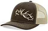 HORN GEAR Trucker Hat - Hunting Hat Series - Elk Hat Edition (Brown/Khaki)