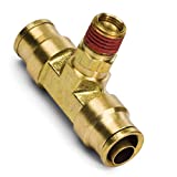 Utah Pneumatic Air Brake Fittings Tee Union 1/4”Od 1/4” Npt Male Female Brass Tube Connector Push To Connect Air Hose D.O.T Approved For Saej844 Nylon Air Brake Tube Applications Pack Of 2