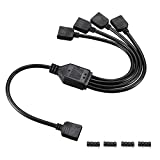 upHere 5V 3Pin ARGB Splitter Cable 1 Female to 4 Female 3 Pins Extension Connector Cord Wire for 5050 3528 LED Light Strips 30cm Length,53ARGB 1Pcs