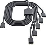 Cooler Master 1 to 5ARGB Extension Cable, 1 to 5 ARGB Splitter Cabie, Suitable for 3-pin ARGB Synchronization on The Chassis Fan, Used for Computer Chassis, CPU Cooler and 5vARGB Fan