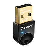 Techkey USB Bluetooth 4.0 Adapter Dongle for PC Laptop Computer Desktop Stereo Music, Skype Call, Keyboard, Mouse, Support All Windows 10 8.1 8 7