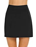 Ekouaer Athletic Skorts Tight Skirts Tennis Running Golf Sports Workout Short Black