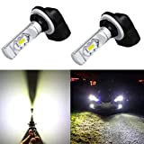 Alla Lighting 3800lm 889 881 LED Fog Light Bulbs, 6000K Xenon White Xtreme Super Bright H28 886 888 894 896 898 ETI 56-SMD, (Set of 2)