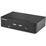 StarTech.com 2 Port DisplayPort KVM Switch - 4K 60Hz - Single Display - Dual Port UHD DP 1.2 USB KVM Switch with Integrated USB 3.0 Hub & Audio - Dell HP Apple Lenovo - TAA Compliant (SV231DPU34K)