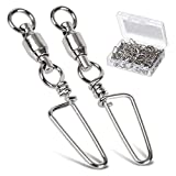 AMYSPORTS High Strength Fishing Snap Swivels Ball Bearing Swivels Stainless Fishing Swivels Saltwater Corrosion Resistance Barrel Swivel for Freshwater Fishing 25pcs 180lbs