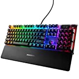 SteelSeries Apex Pro Mechanical Gaming Keyboard – Adjustable Actuation Switches – World’s Fastest Mechanical Keyboard – OLED Smart Display – RGB Backlit