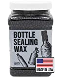 Blended Waxes, Inc. Bottle Sealing Wax 1 lb. Pastilles - Resilient and Versatile Bottling Wax For Wine, Beer, and Liquor Bottle Sealing - Seals Between 25-30 Bottles (Black)