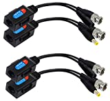 zdyCGTime Balun HD Cat5 RJ45 to BNC Video Baluns transceiver Passive with Power Connector for 720P 1080P 3MP 4MP 5MP 8MP HD-CVI/TVI/AHD/CVBS/960H Camera(2 Pairs)