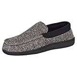 Hanes Mens Slippers House Shoes Moccasin Comfort Memory Foam Indoor Outdoor Fresh IQ, Black, X-Large
