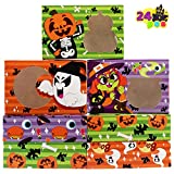 JOYIN 24 Pcs Halloween Cookie Gift Box with Clear Window, Halloween Pastry Containers for Trick-or-Treating, Halloween Table Decoration and Party Supplies