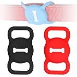 Protective Case for Air Tag Dog Collar Holder,2-Pack Silicone Air Tag Holder for Pets Portable Air Tag Case for Dog Collar Anti-Lost Air Tag Holder for Pets(Black & Red)
